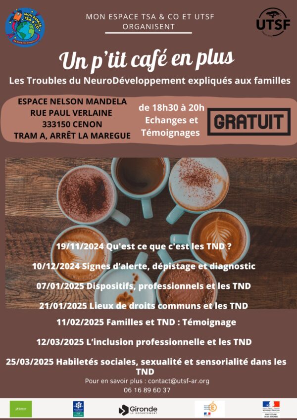 Cafés parents Mon ESPACE TSA & Co pour s'informer sur les TND