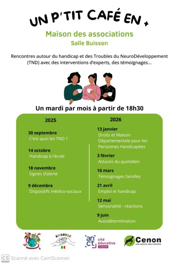 Les Cafés Parents de Cenon:  Comprendre et agir face aux TND