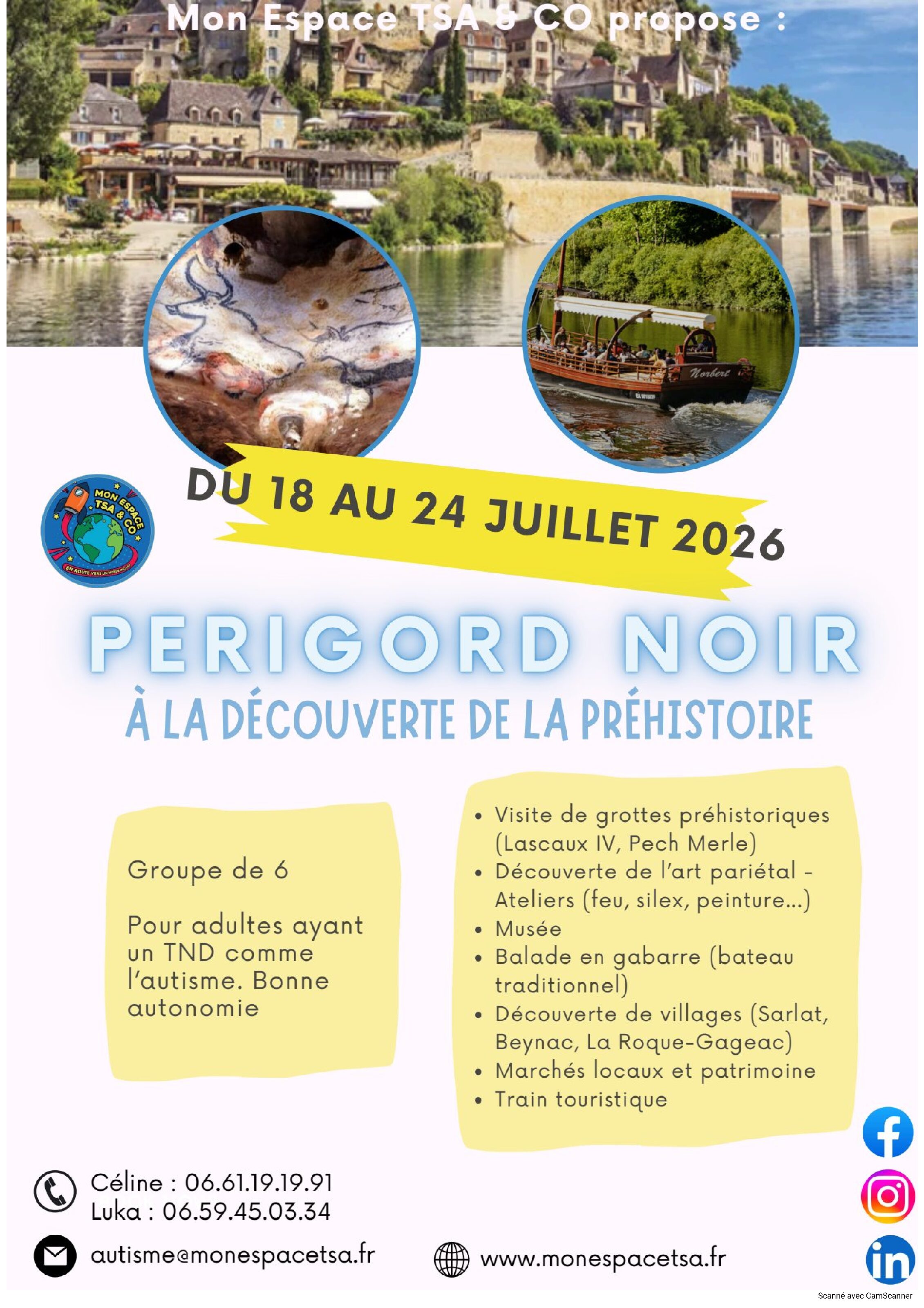 Périgord Noir : une immersion unique dans la Préhistoire – dernière place disponible cet été !  Groupe de 6 personnes  Prix: 3710 euros                                  /  18 au 24 juillet 2026
